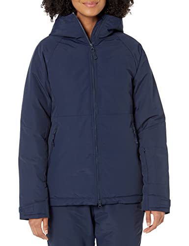 Amazon Essentials Damen Wasserfeste, langärmlige, isolierte Schneejacke mit Kapuze, Marineblau, L