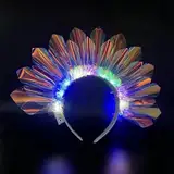 Silkwish Led Haarreif - Haarschmuck Stirnbänder Leuchtende - Göttin der Freiheit Kronen Stirnband - Leuchtendes Nachtclub Haarband - Party-Rave-Haarschmuck für Frauen und Mädchen