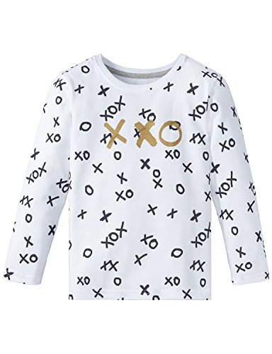 Schiesser Jungen Mix & Relax Shirt 1/1 Unisex Schlafanzugoberteil, Weiß (Weiss 100), 116