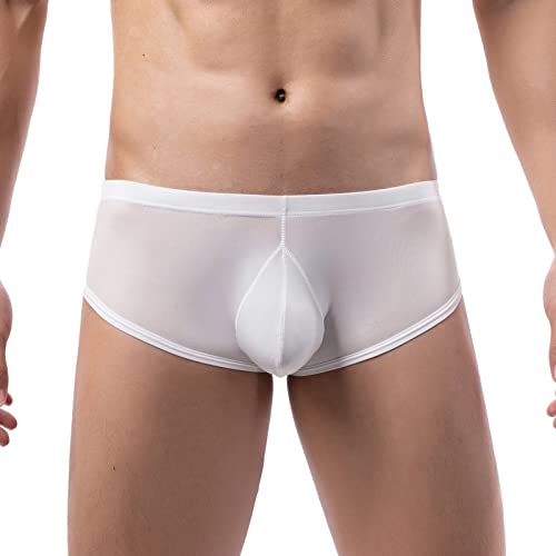 WKAYsIV Boxershorts Herren Atmungsaktiv Baumwolle, sexy, atmungsaktive Unterwäsche, Slips für Männer Body Unterwäsche Herren(Weiß,L)