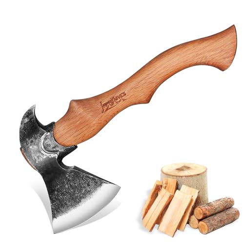 Japaknives Beil Axt Wikinger Axt Handgeschmiedete Spaltaxt Für Holz Handbeil 38cm Ergonomische Axt Holz Spalten Outdoor Axt Für Camping Trekking Idee als Geschenk