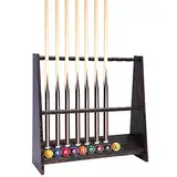 Pool Queue Halter, Holz Billard Queue Halterung Pool Queue Wandqueuehalter hält 8/10 Sticks Billardtisch-Zubehör Organizer (10 Löcher)