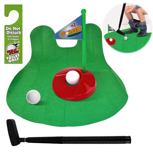 DANNEEFORSU7 Toilettengolf Geschenk Set, Minigolf Für Zuhause Mini Golf Golf Geschenke für männer Toilettenspiel WC-Spiel Klospiel Mini Golf für Zuhause zum Geburtstag Geschenk Für Weihnachten Neujahr