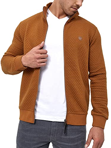 Indicode Herren Bermie Sweatjacke mit Stehkragen | Cardigan Herrenjacke Sweater Männer Rubber XL