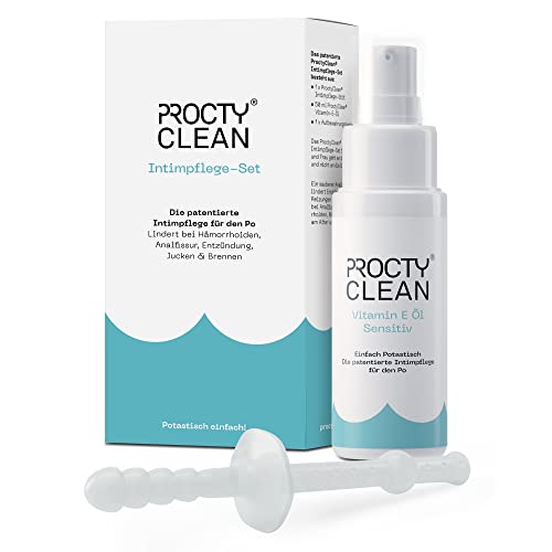 ProctyClean Intimpflege-Set für den Po: Patentiert! Statt Hämorrhoiden Salbe, Salbe für Analfissur, feuchtes Toilettenpapier. Rasche Linderung bei Jucken, Entzündungen etc. Intimpflege Damen, Männer