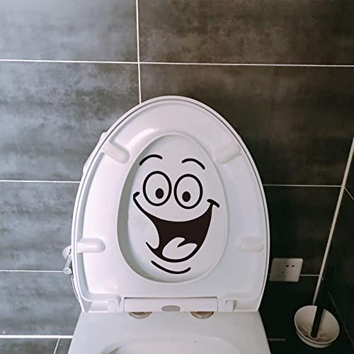 WC Deckel Aufkleber 2Pcs Sticker mit Smiley Gesicht Pvc Wasserdicht Deckel Aufkleber WC Aufkleber Witziger Lustiger DIY Badezimmer Wandtattoo Sticker Toilette Aufkleber Tür für Wandaufkleber