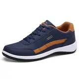 AONEGOLD Orthopädische Herren Ergonomische Schmerzlinderungs Orthoback Schuhe Outdoor Freizeitschuhe Komfortschuhe Turnschuhe(Blau,Größe 44)