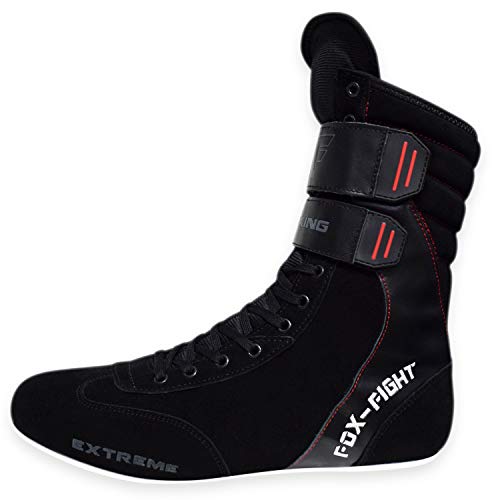 Extreme Boxstiefel Aus Echtem Leder Professionelle Hochwertige Qualität Boxen Boxing Schuhe Boxschuhe Box Hog Boots FOX-FIGHT44 - Schwarz