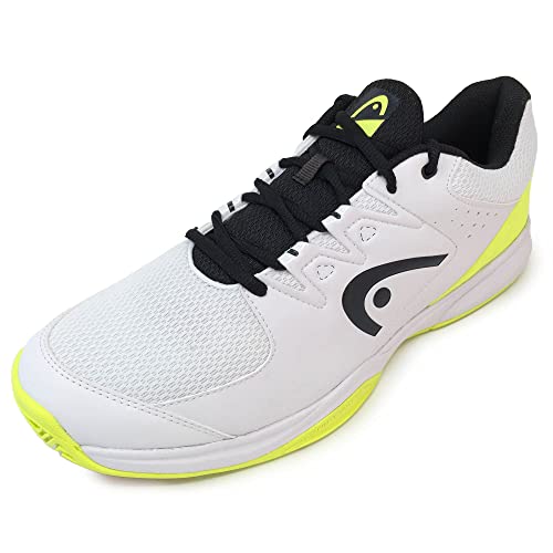 HEAD Unisex Grid Squash-Schuh, Weiß/Gelb, 44.5 EU