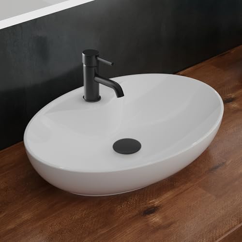 Alpenberger Kleines Waschbecken Gäste WC und Bad | Aufsatzwaschbecken Oval | Handwaschbecken Waschtisch Klein | Waschschüssel (Waschschale 340-377)