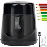 Elektrischer Anspitzer, Elektrischer Spitzer,Tragbarer Elektrischer Bleistiftspitzer mit Behälter, für 7-12mm stifte, für Schulen, Haushalte, Büros und Klassenzimmerr