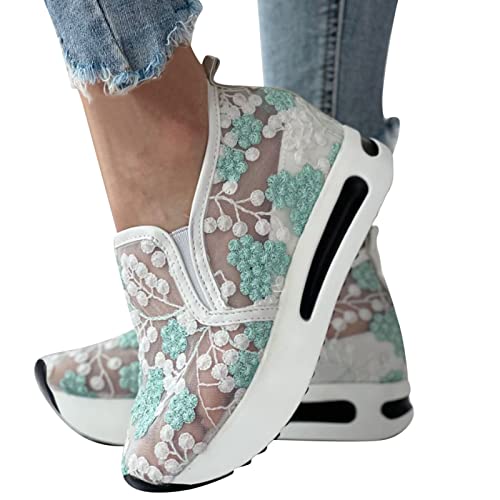 Gesundheitsschuhe Damen Mit Fußbett Wedges Keilabsatz Schuhe Stoßdämpfende Athletische Schuhe Mesh Sportlich Schuhe Komfortabel Breite Schuhe Freizeitsportschuhe Für Sporthalle Outdoor Jogging