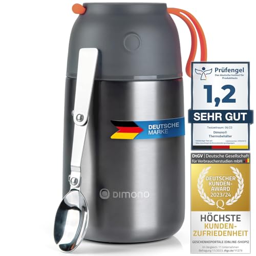 Dimono® Thermobehälter Warmhaltebehälter; Lunch-Box To-Go Lebensmittelbehälter Essensbehälter Speisegefäß aus Edelstahl (700 ml)