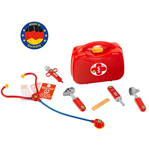 Theo Klein 4265 Doktorkoffer mit Zubehör I Stethoskop, Spritze, Thermometer u.v.m. I Maße: 21,5 cm x 9 cm x 20 cm I Spielzeug für Kinder ab 3 Jahren