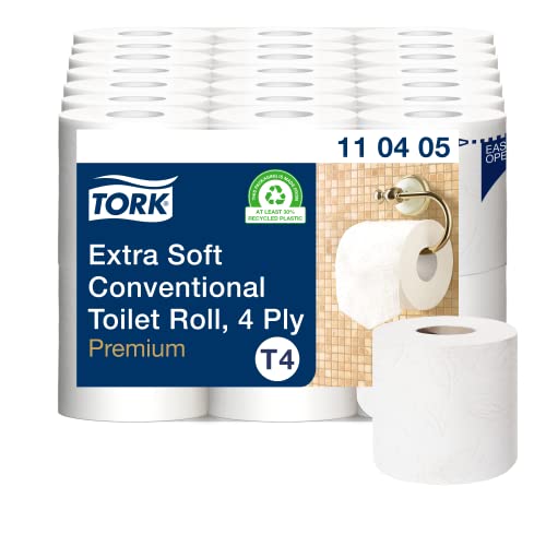 Tork extra weiches Kleinrollen Toilettenpapier Weiß T4, Premium, 4‑lagig, 42 × 153 Blatt, 110405