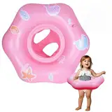 GOHHME Baby Schwimmring Baby Schwimmhilfen mit Schwimmsitz Schwimmen Ring Portable Dual Aufblasbare Ventile Innen- und Außenringe Kleinkinder Rosa