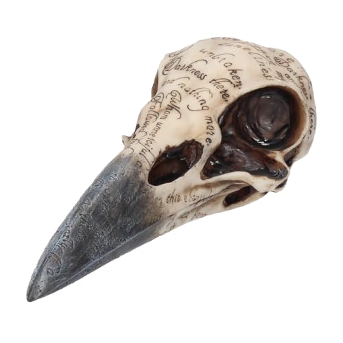 Nemesis Now Edgar's Rabe Skull Figur 25 cm Elfenbein