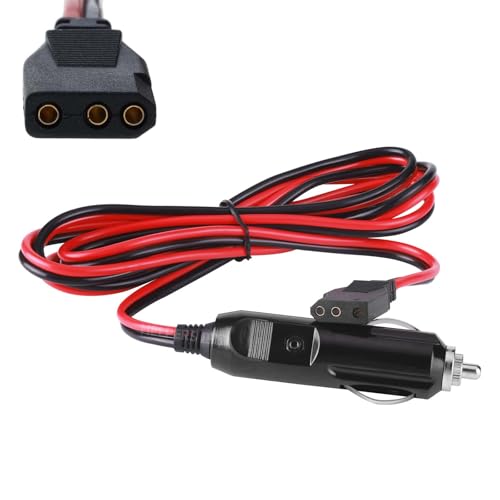12V CB Stromkabel 3 Pin Stecker Kabel Verlängerung-12V KFZ mit 3 Pin Buchse für Auto Boot Motorrad CB Ham Radios Cobra Galaxy Uniden Midland President MC Kinley President Walker