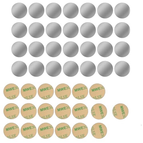 Yuannee Metallplättchen Selbstklebend,50 PCS 20mm Metallplättchen Selbstklebend Edelstahl Runde Magnetplättchen für Sehr Dünne Magnetscheiben mit 0.3mm Stärke DIY Magnetplättchen