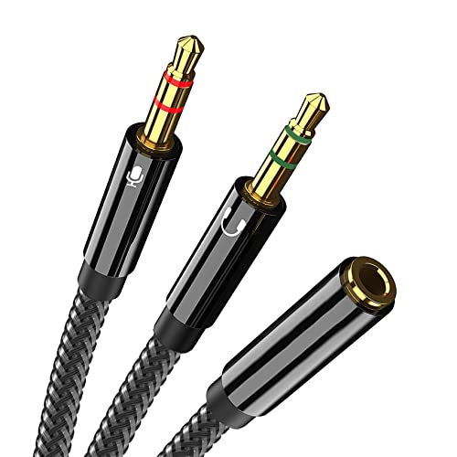 Olakin 3,5mm Klinke Adapter, Audio Adapter Y Splitter, 2 in 1 Adapter, 3.5mm Buchse auf Doppel 3.5mm Klinkenstecker, für PC, Laptop und ehr