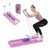 Pilates Reformer, Reformer Pilates Maschine mit Einstellbarem Widerstand, Pilates Reformer für Zuhause, Faltbarer Reformer für Pilates mit Support, Ab-Roller Pilates Maschine, für Ganzkörpertraining