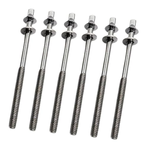LOVIVER 6 stück Trommel Spannung Stangen Trommel Lug Montage Schrauben 5mm Rostfrei Drum Set Schrauben für Schlagzeug Musikinstrument Accs Bauen, M5x100mm