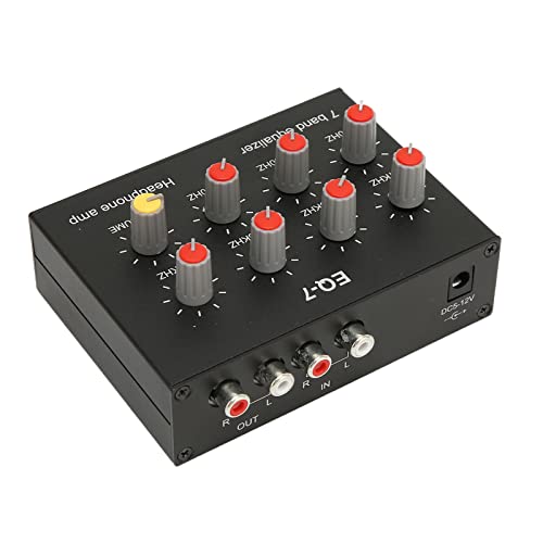 7-Band-Auto-Audio-Equalizer, 3,5-mm-Eingang -Ausgang Eingang 12 DB High Bass-Einstellung Zweikanal-Digital-Equalizer