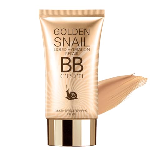 Golden Snail BB Cream, Wasserfest Liquid Foundation Concealer Nackt Make-up Hydrating BB Creme, Tagespflege BB Feuchtigkeit Gesichtscreme (Natürliche)