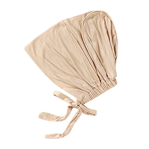 Mütze Damen Schlüpfen Sie auf vorgebundenen Kopftüchern Frauen Kopfbedeckung Turban Caps Kopftuch Kopftuch für Frauen Mädchen Mütze (Beige, One Size)