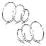 DIVINA VITAE 6 Stück Fake Nasenpiercing Ring Set, Fake Nase Lippe Ring,Nasenpiercing Schmuck Edelstahl Nasenringe Hoop, Septum-Knorpelring-Set Für Damen Männer(6mm 8mm 10mm)