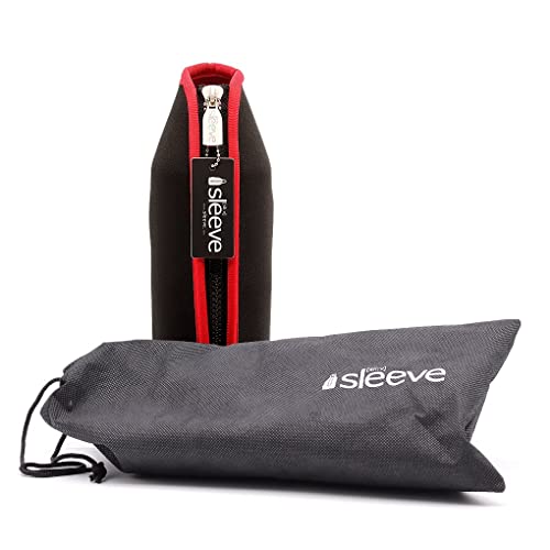 sliive® – Neopren Flaschenkühler Manschette mit Griff für PET Glas Wein Flaschen 1L (Rot)