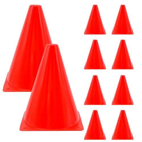 FORYNXHWIN 10 Stück Markierungskegel Fussball, 18cm Hütchen Kinder Pylonen, Multifunktionskegel, Trainingskegel, Markierungshütchen für Sport, Fußball, Kinder, Reitsport & Hund Training