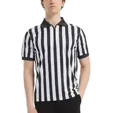 TopTie Herren Schiedsrichtershirt Kurzarm Offizielles Schiedsrichterhemd Umpire Trikots perfekt für Outdoor-Sportarten- M