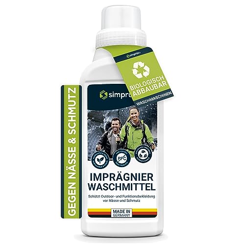 simprax® Textil Wash-In Imprägnierung - Klimaneutrales Imprägniermittel. Umweltfreundliche Einwaschimprägnierung für Funktions- & Outdoortextilien wie Gore-Tex, etc. Waschmaschine o. Handwäsche