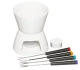 KitchenCraft Schokoladenfondue-Set in Geschenkbox, 14.8 x 12.8 x 16.8 cm, Weiß