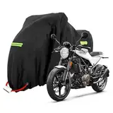 Motorrad Abdeckplane Wasserdicht XXXL Motorradgarage Abdeckung 265x105x133cm, 210D Oxford Stoff Abdeckhaube Motorrad Universal Schutzhülle Motorrabdeckung Regenschutz