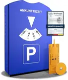 ROBBX® Parkscheibe mit Eiskratzer für Auto und Motorrad | Parkuhr inkl. Reifenprofilmesser und Einkaufswagenchip | Parkscheiben | Parking Disc