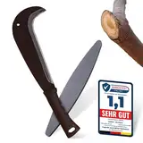 ALBAJ Schweizer Gertel - traditionelle scharfe Machete - nachhaltige Sichel 34cm- inklusive gratis Schleifstein – umweltfreundliche Handsichel