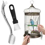 2 Pcs Vogelkäfig Reiniger Pinsel, Langer Griff Werkzeug für die Reinigung Vogel Papagei Käfige Haustierversorgung Käfig Accessoire