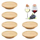 Wineglas Charcuterie Topper, 6 Stück Wine Glass Charcuterie Topper, Weinglas Topper Holz, Weinglas Aufsatz Vorspeisenteller, Weingläser Topper, für Desserts, Getränke, Party Zubehör, Familienessen