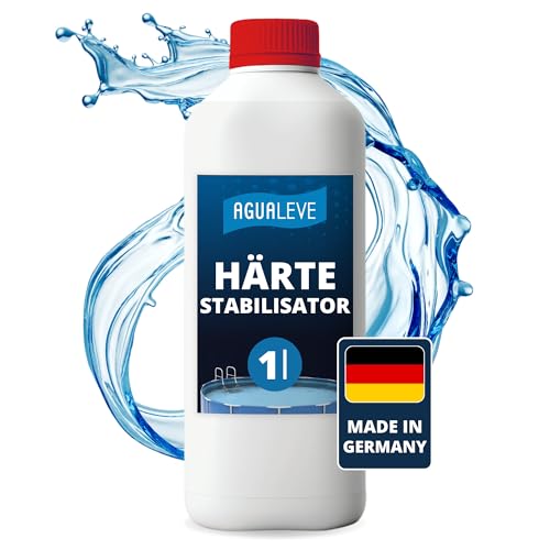 AGUALEVE® Härte Stabilisator 1 Ltr. | verhindert Kalkausfällungen – schützt dadurch Anlagen | für Pools, Aufstellpools, Whirlpools jeder Art und Größe | Markenqualität Made in Germany