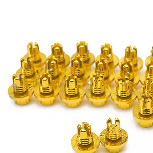 GatherTOOL 25pcs / Lot Kunststoffräder Nieten Ah/ds. Serie Rad Felgen Kappe Lippenschraube Bolzenreifen EPAS066G. (Color Name : Gold)