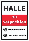 Halle zu verpachten Aufkleber hochkant A5 (148x210mm)
