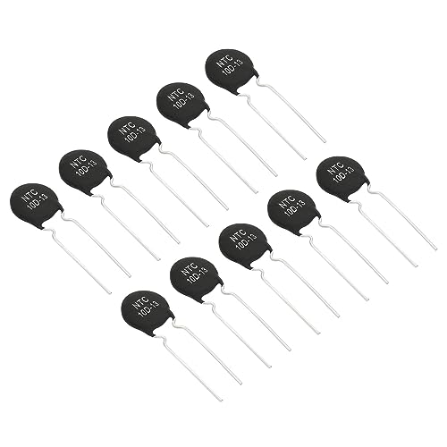 PATIKIL NTC Thermistoren Widerstände 10Stk 10 Ohm NTC10D-13 Hochempfindlicher Strombegrenzer Temperatursensor für Messung Temperatur Schwarz