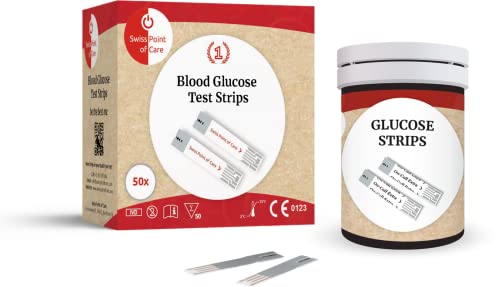 Swiss Point Of Care On Call Extra Glucose Teststreifen, 50 Stück | für das On Call Extra und Swiss Point Of Care Glucose Messgerät, passen nicht in das GK Dual Messgerät