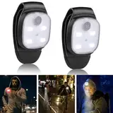 2 Stück LED Clip Lampe, 4 Modi Lauflicht Blinklicht USB Wiederaufladbar LED Stirnlampe, Flashing Lights, Kleinstirnlampe, USB Wiederaufladbare LED Lauflichter, Für Laufen Joggen Camping Wandern