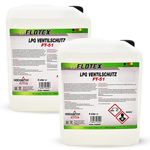 Flotex Permanent LPG Ventilschutz, 2 x 5L Additiv Gas Ventil Schutz