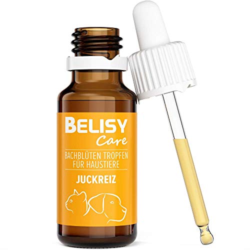 BELISY Juckreiz Bachblüten Tropfen für Hunde & Katzen - gegen Juckreiz - Notfall Tropfen für Haustiere - Fellpflege & Hautpflege - Original Mischung nach Dr. Bach - 20 ml