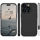 WXX für iPhone 16 Pro Hülle Silikon Case, Handyhülle für iPhone 16 Pro Dünn Slim mit Microfiber, Kratzfeste Rundumschutz Case Hülle für iPhone 16 Pro 6.3'' Matte Schwarz