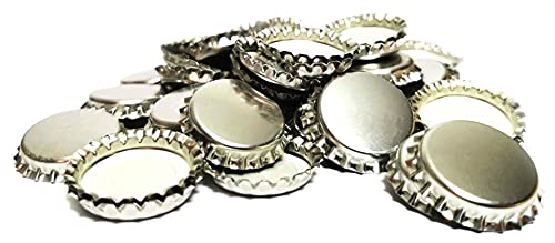 Kronkorken Metallic – 100 Stück – Bierbrauen Durchmesser (silberfarbene Kronenkappen)